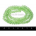 Бусина хрустальная Рондель 6*4 мм светло-зеленый около 100 штук/нить