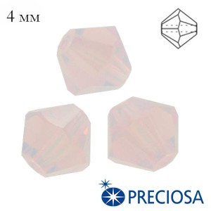 Биконусы хрустальные Preciosa 4 мм Rose Opal 20 штук/упаковка