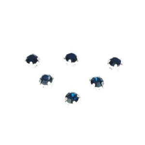 Шатоны стеклянные 4 мм цвет полуночный синий/оправа серебро, Китай 30 штук/упаковка