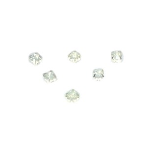 Шатоны стеклянные 4 мм цвет белый опаловый/оправа серебро, Китай 30 штук/упаковка