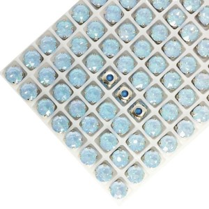 Стразы Премиум Phantom Шатон 6*6 мм светлый сапфир/оправа никель, 1 штука