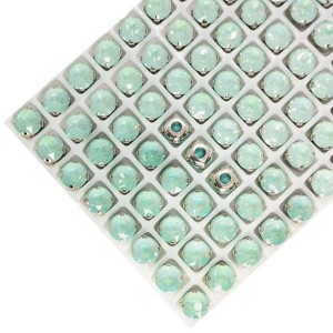 Стразы Премиум Phantom Шатон 6*6 мм аквамарин/оправа никель, 1 штука