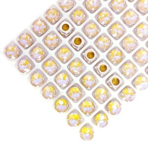 Стразы Шатон Премиум NEO (мультиколор) 8 мм цвет светлый топаз, оправа никель, 1 шт.