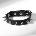 Браслет кожа "Хардкор" шипы, цвет чёрный, цвет серебристый