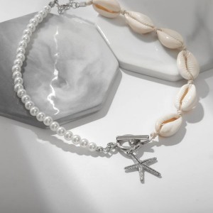 Колье-чокер "Морская звезда", цвет белый, цвет серебристый Колье-чокер "Морская звезда", цвет белый, цвет серебристый