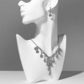 Комплект: серьги, колье "Элит" водопад, цвет белый, цвет серебристый, 30см
