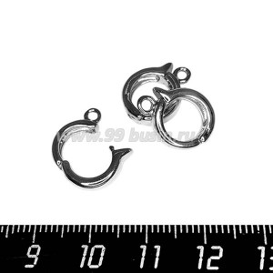 Бейл Премиум съемный, с застёжкой 15*11,5*3 мм, родированный, 1 штука Бейл Премиум съемный, с застёжкой 15*11,5*3 мм, родированный, 1 штука