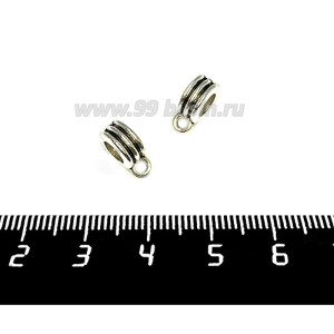 Бейл полосатый 11*4 мм ст.серебро 1 штука Бейл полосатый 11*4 мм ст.серебро 1 штука