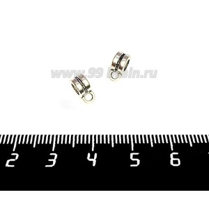 Бейл маленький с "прорезью" 9*4,5*6 мм, цвет старое серебро 1 штука