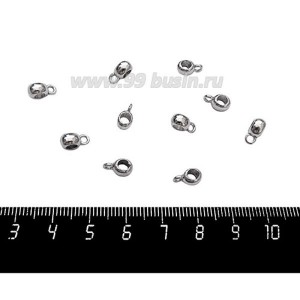 Бейл Маленький без декора №2 9*4*5 мм, отверстие 3 мм, цвет серебро 1 штука