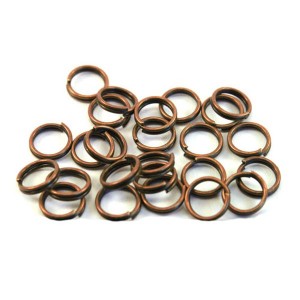 Колечки металлические двойная крутка 7 мм медь 50 штук/упаковка