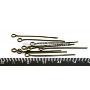 Пины с колечком 35*0,7 мм цвет бронза 40 штук в упаковке