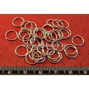 Колечки металлические 9*0,8 мм, цвет Серебро, разъемные 50 штук/упаковка