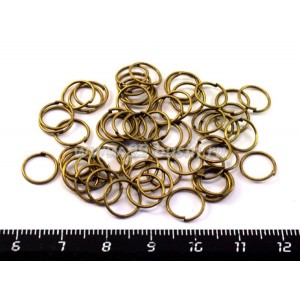 Колечки металлические 9*0,8 мм разъемные, цвет бронза 50 штук/упак