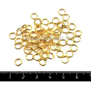 Колечки металлические двойная крутка 6 мм, цвет Золото 70 штук/упаковка