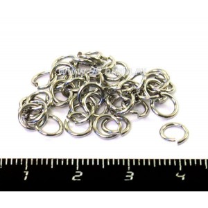 Колечки металлические разъемные 6*0,8 мм нержавеющая сталь (stainless steel) 40 штук/упаковка