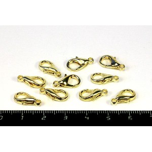 Замок карабин 14*7 мм Литой золотистый 10 шт/упак Замок карабин 14*7 мм Литой золотистый 10 шт/упак