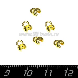 Концевики (Каллоты) Премиум зажимные, цвет золото, 1 пара (2 шт.)