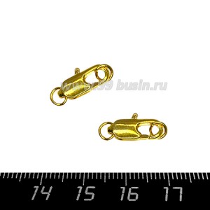 Замок карабин 14 мм золотистый 11-15 мм 1 штука