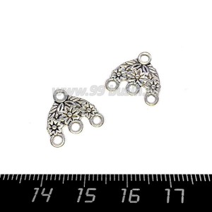 Коннектор №74 Цветок 16*15*2 мм старое серебро, 1 штука