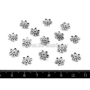 Коннектор Цветок 6 лепестков 8 мм, цвет старое серебро 20 штук/упаковка