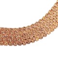 Стразовая цепочка 2 мм (ss6) цвет персиковый/розовое золото Тайвань 0,5 метра