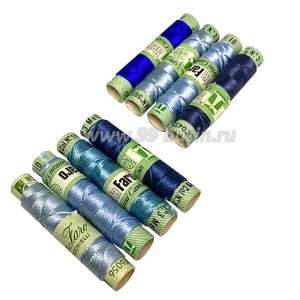 Микс нитей Seta Faro "Африканская лилия" 100% шёлк Италия 4 катушки по 10 метров, толщина №3