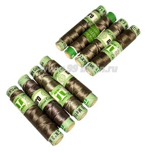 Микс нитей Seta Faro "Кварцевая долина" 100% шёлк Италия 4 катушки по 10 метров, толщина №3