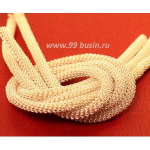 Французская проволока (канитель) витая спираль 3,5 мм, цвет светлое серебро, пр-во Индия, упаковка 5 граммов (разные отрезки, общая длина о