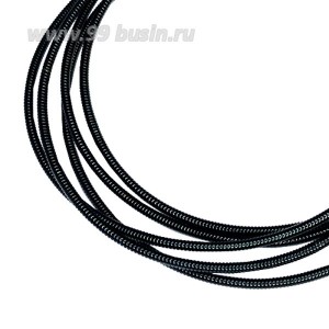 Канитель гладкая жесткая 1 мм, цвет черный, пр-во Индия, упаковка 5 грамм (разные отрезки, общая длина около 1 метра)