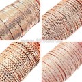 Бить рифлёная цвет розовое золото ассорти 4 вида по 3 метра, размер 1,5-2 мм в пластиковой баночке, Индия
