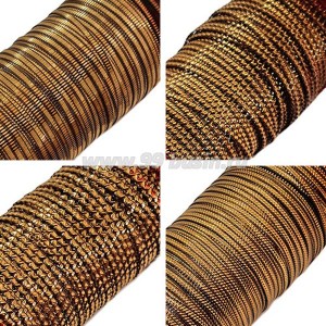 Бить рифлёная цвет бронза ассорти 4 вида по 3 метра, размер 1,5-2 мм в пластиковой баночке, Индия Бить рифлёная цвет бронза ассорти 4 вида по 3 метра, размер 1,5-2 мм в пластиковой баночке, Индия