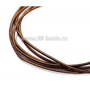 Канитель жесткая 1 мм, цвет старая медь, пр-во Индия, упаковка 5 грамм (разные отрезки, общая длина около 1,15 метров)