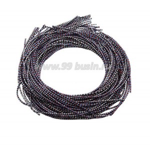 Канитель FANCY 1,5 мм гладкая упругая, цвет silver/red (серебро/красный/голубой) 50 грамм (около 15 метров)