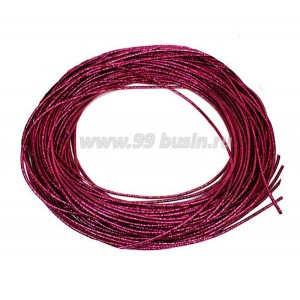 Канитель SLIM FANCY 1,3 мм гладкая упругая, цвет rani metal (фуксия металлик) 50 граммов (около 23 метров)