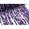 Бусины из агата тонированного шарик гр.6мм цв.фиолетовый, 37см, 63 бусины
