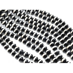 Бусины из агата тибетского шарик 10мм цв.черный, 38см, 38 бусин