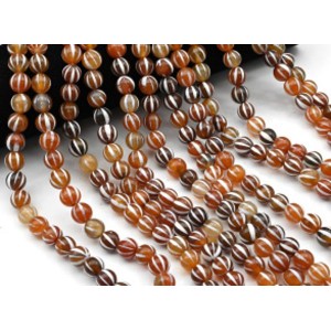 Бусины из агата тибетского шарик 10мм цв.рыжий, 38см, 38 бусин