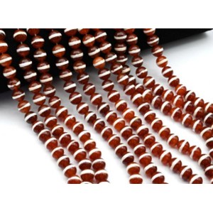 Бусины из агата тибетского шарик 10мм цв.рыжий, 38см, 38 бусин