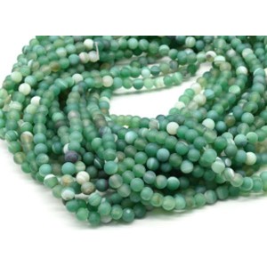 Бусины из агата тонированного шарик 6мм цв.зеленый матовый, 37см, 63 бусины