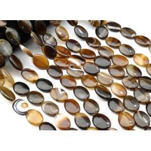 Бусины из агата коричневого т.овал 18*25мм, 39,5см, 16 бусин