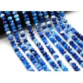 Бусины из агата тонированного рондель гр.10*7мм цв.синий, 39см, 59 бусин