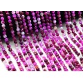 Бусины из агата тонированного шарик гр.6мм цв.фуксия, 37см, 63 бусины