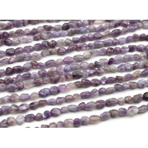 Бусины из аметиста с лепидолитом галтовка 5*8мм, 38см, 47 бусин