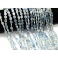 Бусины из аквамарина овал гр.6*8мм, 39см, 49 бусин