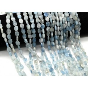 Бусины из аквамарина овал гр.6*8мм, 39см, 49 бусин