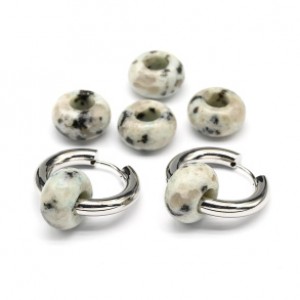 Бусина - бублик для швенз из кварца тонированного цв.амазонит 14*7мм, 1шт Бусина - бублик для швенз из кварца тонированного цв.амазонит 14*7мм, 1шт