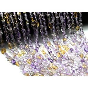 Бусины из аметрина галтовка 5*8мм, 39см, 50 бусин