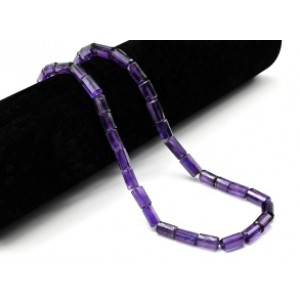 Бусины из аметиста цилиндр на увеличение гр.5*9-7*13мм, 41см, 41 бусина, 29,5г