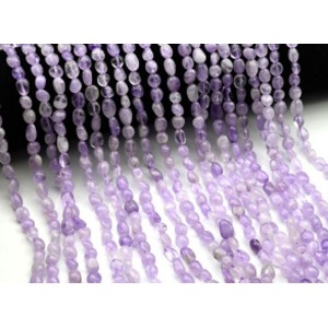 Бусины из аметиста лавандового галтовка 5*8мм, 39см, 50 бусин